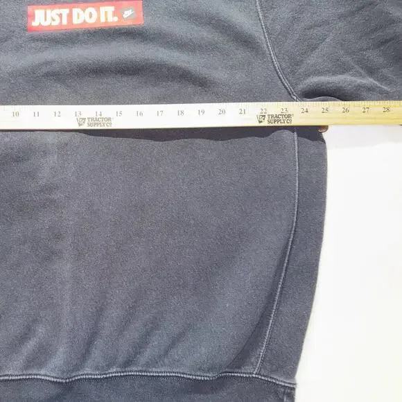 Nike Just Do It Crewneck Sweatshirt Black Mens Large "JUST DO IT" Red White - Picture 4 of 8